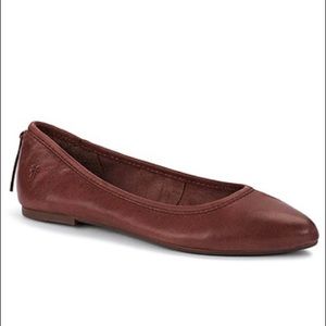 Frye Regina Leather Ballet Flat Cognac